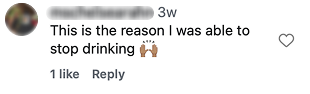 Screenshot of a social media comment from a naltrexone user